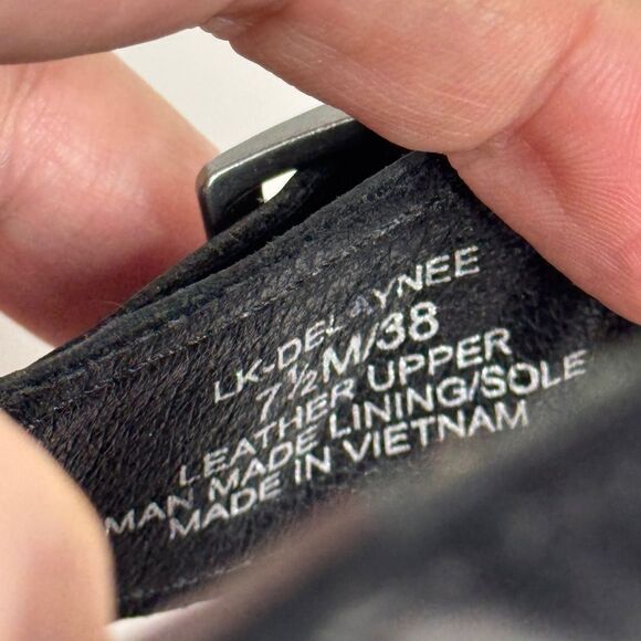 Lucky Brand Sandals Size 7.5 Black Wedge Leather Open Toe‎ Slingback - Picture 8 of 9